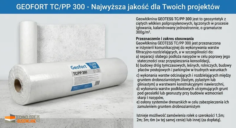 Geofort TC/PP 300 geowłóknina polipropylenowa