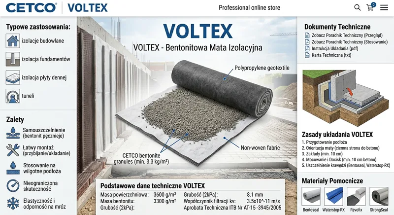 VOLTEX - bentonitowa mata izolacyjna